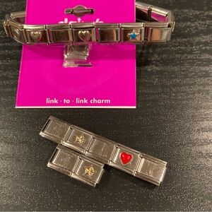 Vintage ‘interchangeable charm’ stretch  bracelet w/ NIP extra charms.